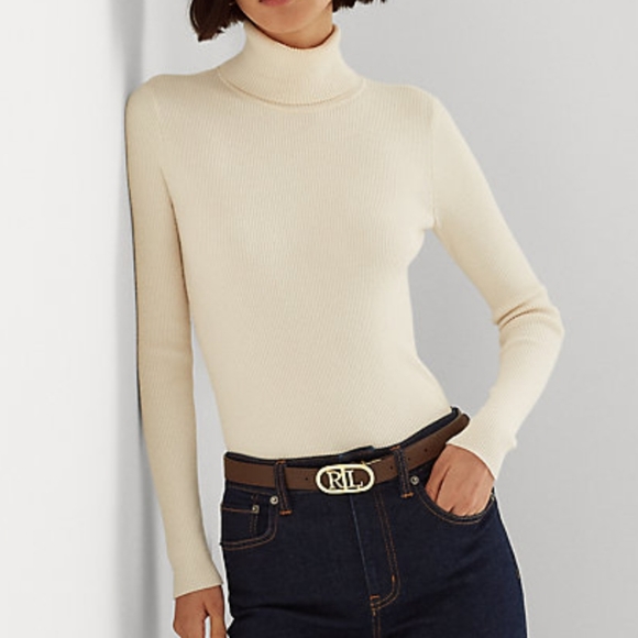 Lauren Ralph Lauren Sweaters - Ralph Lauren Ribbed Knit Cotton Turtleneck
